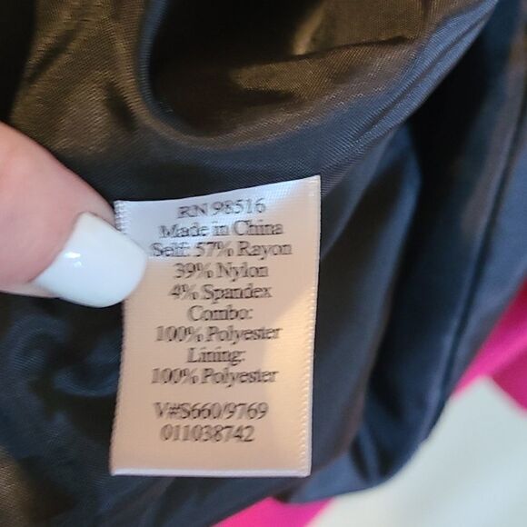 Coldwater creek womens burgendy ribbon detailed collar blazer size p8 - Picture 4 of 6